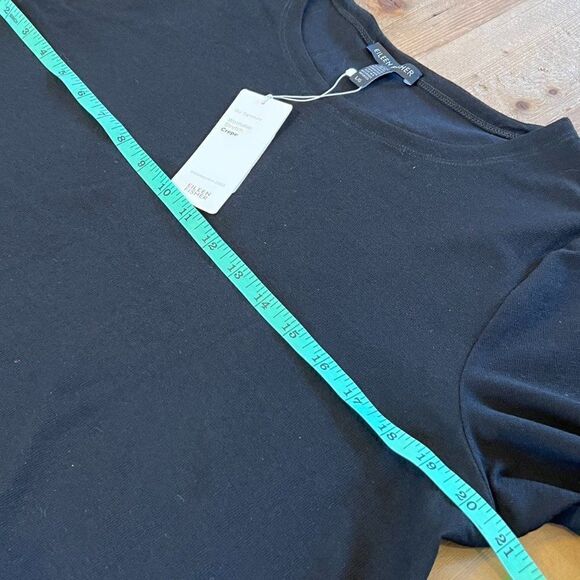 Eileen Fisher Black Crepe Round Neck Stretch Dress Size Large NWT - Picture 12 of 13